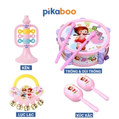 Đồ chơi bộ trống kèn cho bé Pikaboo, bộ trống đa dạng có mẫu kèm xúc xắc lục lạc và kèn