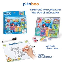 Đồ chơi ghép tranh chủ đề có bảng vẽ thông minh Pikaboo, lắp ráp thông minh bé vừa học vừa chơi