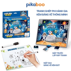 Đồ chơi ghép tranh chủ đề có bảng vẽ thông minh Pikaboo, lắp ráp thông minh bé vừa học vừa chơi