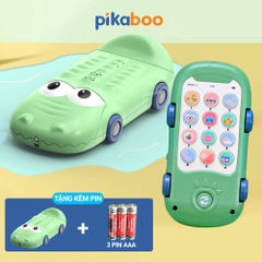 Combo điện thoại đồ chơi cho bé gà vàng kèm pin đáng yêu có đèn và nhạc Pikaboo, chất liệu cao cấp