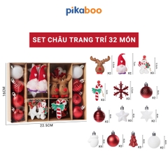 Set đồ trang trí quả châu Pikaboo cho mùa Giáng Sinh