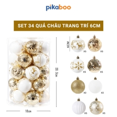 Set đồ trang trí quả châu Pikaboo cho mùa Giáng Sinh