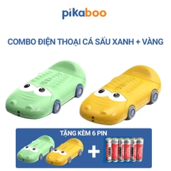 Combo điện thoại đồ chơi cho bé gà vàng kèm pin đáng yêu có đèn và nhạc Pikaboo, chất liệu cao cấp