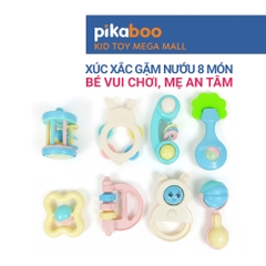 Đồ chơi túi xúc xắc, lục lạc 8 chi tiết cho bé cao cấp Pikaboo, chất liệu nhựa an toàn cho bé