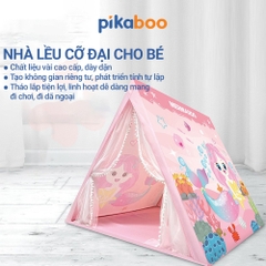 Nhà lều cao cấp cho trẻ em Pikaboo, chất liệu vải chống thấm nước, họa tiết màu sắc bắt mắt cho bé