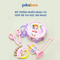 Đồ chơi bộ trống kèn cho bé Pikaboo, bộ trống đa dạng có mẫu kèm xúc xắc lục lạc và kèn