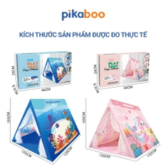 Nhà lều cao cấp cho trẻ em Pikaboo, chất liệu vải chống thấm nước, họa tiết màu sắc bắt mắt cho bé