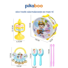 Đồ chơi bộ trống kèn cho bé Pikaboo, bộ trống đa dạng có mẫu kèm xúc xắc lục lạc và kèn
