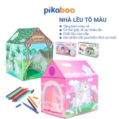 Nhà lều cao cấp cho trẻ em Pikaboo, chất liệu vải chống thấm nước, họa tiết màu sắc bắt mắt cho bé