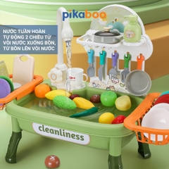 Đồ chơi rửa chén cho bé, đồ chơi nhà bếp cho bé Pikaboo, chất liệu cao cấp an toàn sinh động đẹp mắt