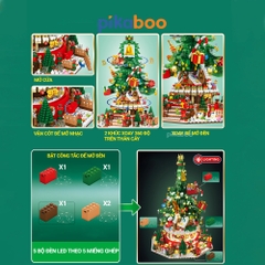 Đồ chơi lắp ráp xếp hình Hộp nhạc cây Thông Noel Pikaboo
