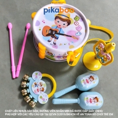 Đồ chơi bộ trống kèn cho bé Pikaboo, bộ trống đa dạng có mẫu kèm xúc xắc lục lạc và kèn