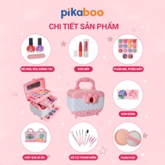 Bộ trang điểm thật cho bé gái an toàn Pikaboo chất liệu trang điểm thật, dễ dàng rửa sạch với nước
