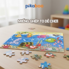 Đồ chơi ghép tranh bằng gỗ Pikaboo xếp miếng ghép thành các bức tranh sinh động đã kiểm định an toàn