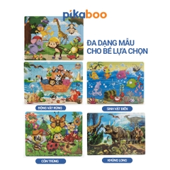 Đồ chơi ghép tranh bằng gỗ Pikaboo xếp miếng ghép thành các bức tranh sinh động đã kiểm định an toàn