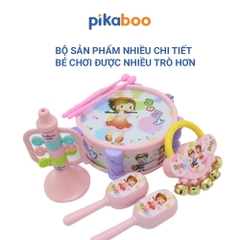 Đồ chơi bộ trống kèn cho bé Pikaboo, bộ trống đa dạng có mẫu kèm xúc xắc lục lạc và kèn