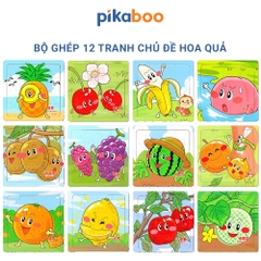 Bộ tranh ghép hình bằng gỗ Pikaboo đa dạng các chủ đề cho bé
