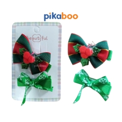 Cặp tóc, dây buộc tóc Giáng Sinh cho bé Pikaboo, món quà Noel xinh xắn