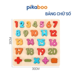 Bảng học chữ cái học chữ số bằng gỗ cho bé đồ chơi gỗ cao cấp Pikaboo, giúp bé giáo dục sớm