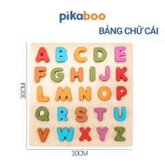 Bảng học chữ cái học chữ số bằng gỗ cho bé đồ chơi gỗ cao cấp Pikaboo, giúp bé giáo dục sớm