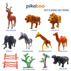 Đồ chơi con vật Pikaboo, mô hình động vật cho bé nhận biết con vật ở tuổi mầm non, chất liệu an toàn
