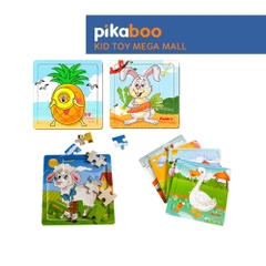 Bộ tranh ghép hình bằng gỗ Pikaboo đa dạng các chủ đề cho bé