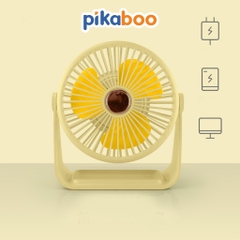 Quạt tích điện quạt sạc để bàn cao cấp Pikaboo chất liệu nhựa an toàn màu sắc hiện đại sang trọng
