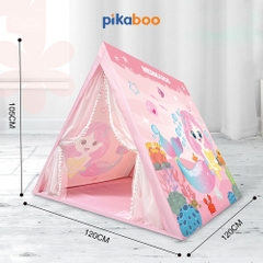 Nhà lều cao cấp cho trẻ em Pikaboo, chất liệu vải chống thấm nước, họa tiết màu sắc bắt mắt cho bé