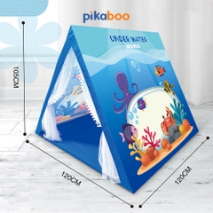 Nhà lều cao cấp cho trẻ em Pikaboo, chất liệu vải chống thấm nước, họa tiết màu sắc bắt mắt cho bé