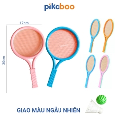 Vợt cầu lông trẻ em đồ chơi thể thao có 2 vợt 1 quả bóng 1 quả cầu Pikaboo an toàn cho bé từ 3 tuổi