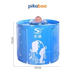 Phao cổ cho bé Pikaboo dùng cùng phao chậu, bồn tắm cho bé 0-12 tháng tắm tập bơi vận động thư giãn