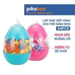 Đồ chơi xếp hình khối quả trứng Pikaboo, chất liệu nhựa dẻo cao cấp an toàn giúp bé phát triển sớm