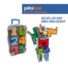 Bộ số biến hình cao cấp Pikaboo Đồ chơi số có thể ghép thành robot cỡ lớn chất liệu an toàn