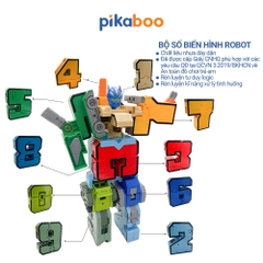 Bộ số biến hình cao cấp Pikaboo Đồ chơi số có thể ghép thành robot cỡ lớn chất liệu an toàn