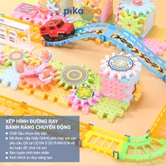 Đồ chơi xếp hình cho bé Pikaboo, có bánh răng chuyển động, giúp bé phát triển tư duy sáng tạo sớm