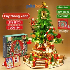 Đồ chơi lắp ráp xếp hình Hộp nhạc cây Thông Noel Pikaboo