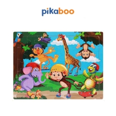 Đồ chơi ghép tranh bằng gỗ Pikaboo xếp miếng ghép thành các bức tranh sinh động đã kiểm định an toàn