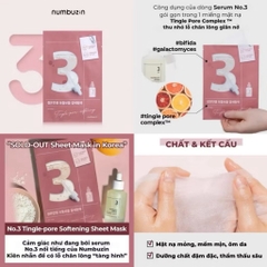 Mặt nạ giấy thu nhỏ lỗ chân lông Numbuzin No.3 Tingle-Pore Softening Sheet