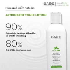 Toner cân bằng da BABE Stop AKN Astringent Tonic Lotion dành cho da dầu mụn 250ml