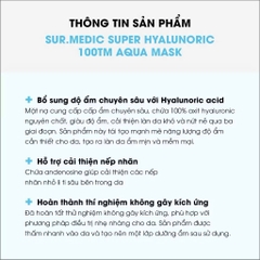 Mặt Nạ Sur.Medic Super Hyaluronic 100 Aqua Cấp Nước