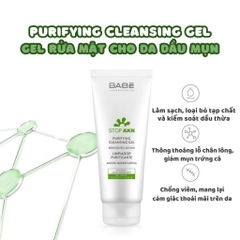 Sữa rửa mặt BABE STOP AKN PURIFYING CLEANSING GEL dịu ên cho làn da mụn