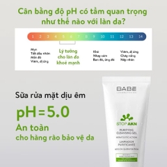 Sữa rửa mặt BABE STOP AKN PURIFYING CLEANSING GEL dịu ên cho làn da mụn