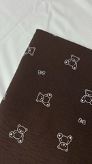 Vải Cotton hàn (đũi lạnh) in hoa, hình cute - may bộ, đầm, handmade, decor (dài 1m, khổ 1m6, vải cắt liền)