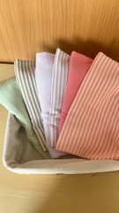 Vải Cotton hàn (đũi lạnh) sọc - may bộ, đầm, handmade, decor (dài 1m, khổ 1m6, vải cắt liền)