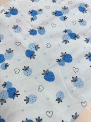 Vải Cotton hàn (đũi lạnh) in hoa, hình cute - may bộ, đầm, handmade, decor (dài 1m, khổ 1m6, vải cắt liền)