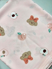 Vải xốp gạo (xốp Thái) - nhiều mẫu in dễ thương - may đồ bộ, đầm trẻ em và người lớn  (dài 1m, khổ 1m5, vải cắt liền)