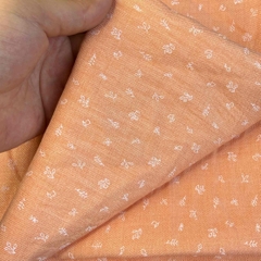 Vải Đũi vân mây hoa nhí - may bộ, quần dài suông, đầm thời trang (dài 1m, khổ 1m5, vải cắt liền)
