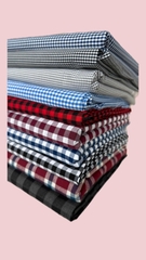 Vải Kate caro, Thô cotton caro - may áo sơ mi, bộ, đầm (dài 1m, khổ 1m45, vải cắt liền)