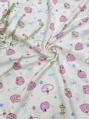 Vải xốp gạo (xốp Thái) - nhiều mẫu in dễ thương - may đồ bộ, đầm trẻ em và người lớn  (dài 1m, khổ 1m5, vải cắt liền)
