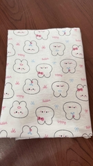 Vải Cotton hàn (đũi lạnh) in hoa, hình cute - may bộ, đầm, handmade, decor (dài 1m, khổ 1m6, vải cắt liền)